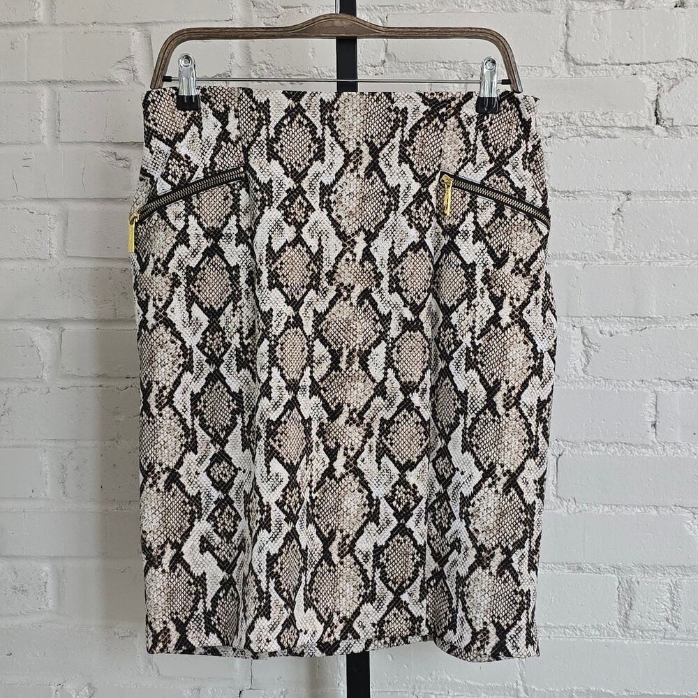 Michael Kors Snakeskin Print Pencil Skirt┃ Gold Hardware┃ Modern Workwear